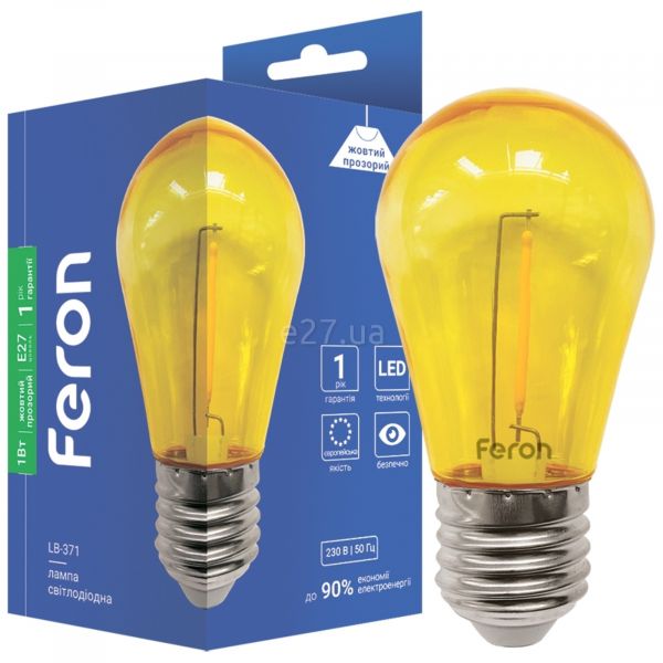 Лампа світлодіодна Feron 1899 потужністю 1W. Типорозмір — S14 з цоколем Е27, температура кольору — Yellow