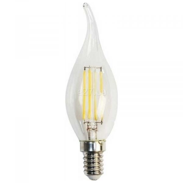 Лампа светодиодная Feron 25575 мощностью 4W из серии Filament. Типоразмер — CF37 с цоколем E14, температура цвета — 2700K