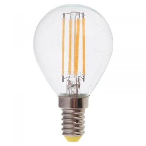 Лампа світлодіодна Feron 25579 потужністю 4W з серії Filament. Типорозмір — P45 з цоколем E14, температура кольору — 4000K