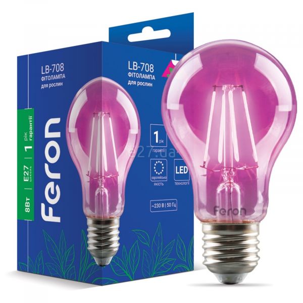 Лампа світлодіодна Feron 40139 потужністю 8W. Типорозмір — A60 з цоколем Е27, 