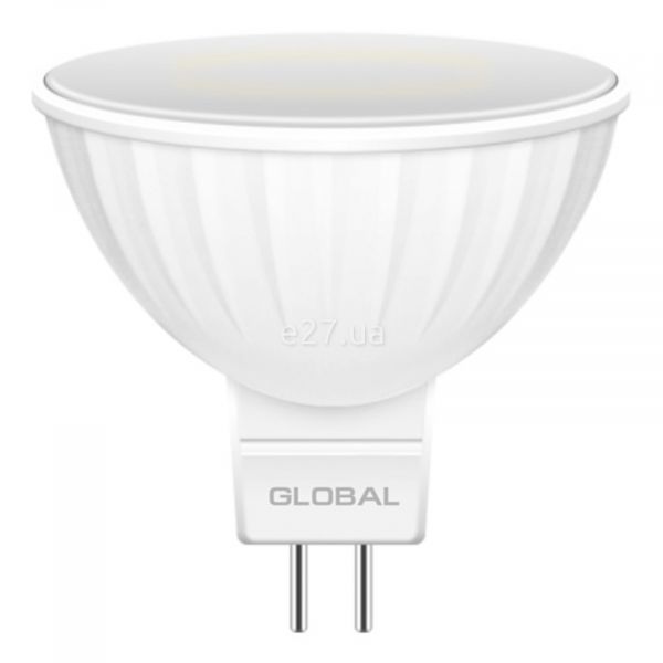 Лампа світлодіодна Global 1-GBL-111 потужністю 3W. Типорозмір — MR16 з цоколем GU5.3, температура кольору — 3000