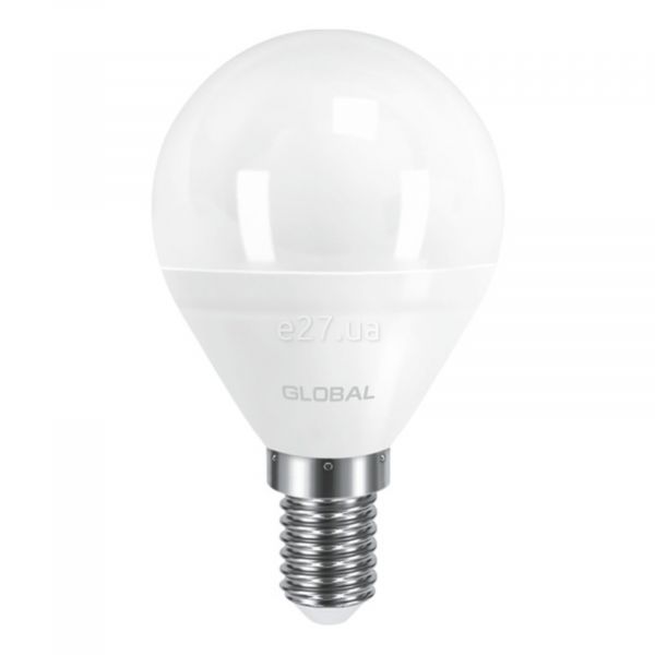 Лампа світлодіодна Global 1-GBL-143 потужністю 5W. Типорозмір — G45 з цоколем E14, температура кольору — 3000K