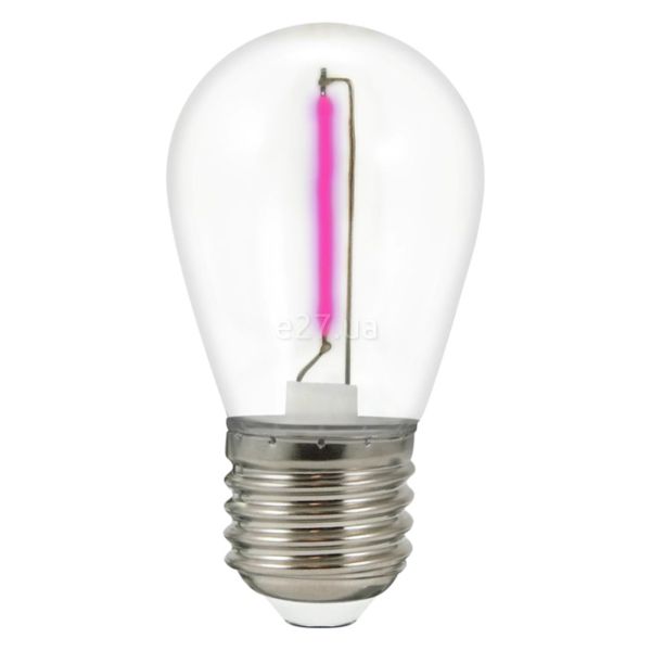 Лампа світлодіодна Goldlux 322227 потужністю 0.3W з серії Party Neon. Типорозмір — G45 з цоколем E27, температура кольору — Pink. У наборі 2шт.