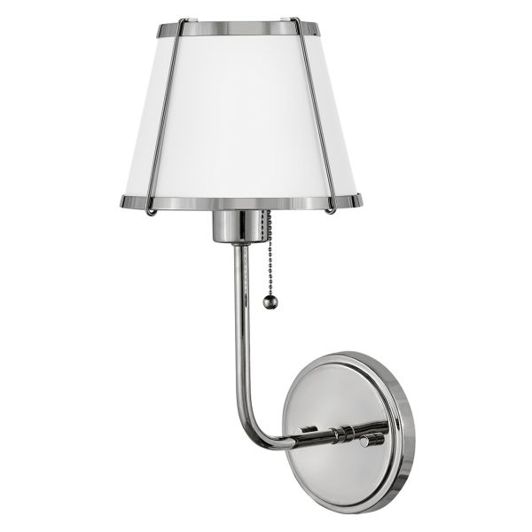 Бра Hinkley HK-CLARKE1-PN-WH Clarke 1 lt Polished Nickel/White Metal
