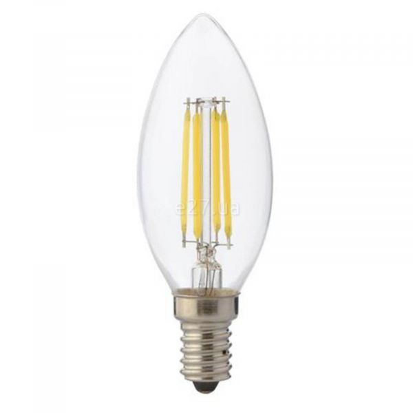 Лампа світлодіодна Horoz Electric 001-013-0006-030 потужністю 6W з серії Filament. Типорозмір — C35 з цоколем E14, температура кольору — 4200K