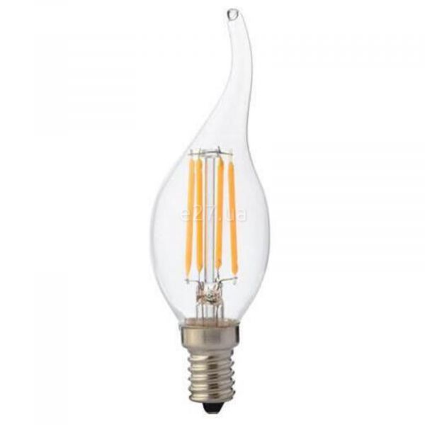 Лампа світлодіодна Horoz Electric 001-014-0004-010 потужністю 4W з серії Filament. Типорозмір — C35 з цоколем E14, температура кольору — 2700K
