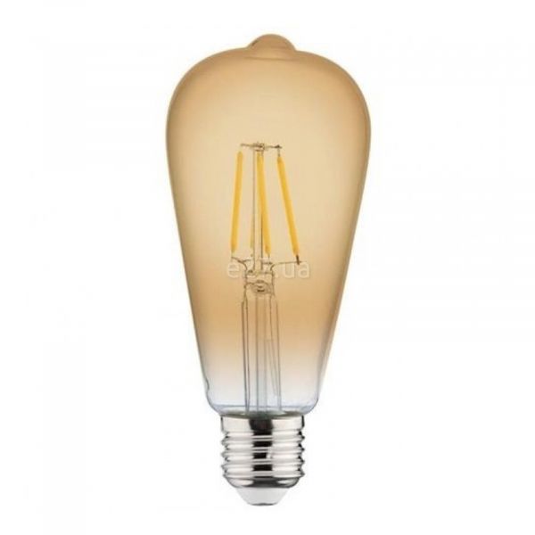 Лампа світлодіодна Horoz Electric 001-029-0006-010 потужністю 6W з серії Rustic. Типорозмір — ST64 з цоколем E27, температура кольору — 2200K