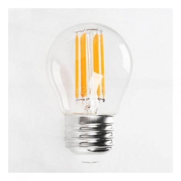 Лампа світлодіодна Horoz Electric 001-063-0004-010 потужністю 4W з серії Filament. Типорозмір — P45 з цоколем E27, температура кольору — 2700K