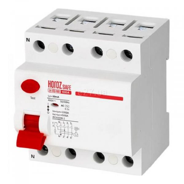 Выключатель дифференциального тока, УЗО Horoz Electric 114-003-4100-010 Safe