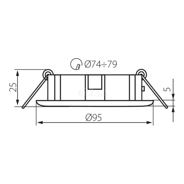 Размеры товара Kanlux 19510 Furna CT-DTO50-AB, габариты