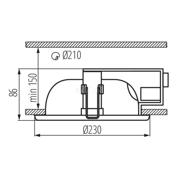 Розміри товару Kanlux 4820 Ralf DL-220-W, габарити