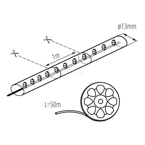 Размеры товара Kanlux 8632 мощностью 125W из серии Givro с цоколем LED, температура цвета — Red, габариты