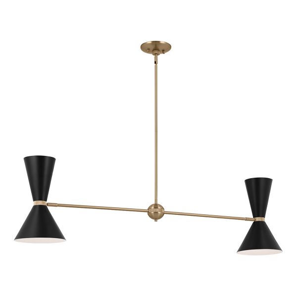 Люстра Kichler KL-PHIX-2-LINEAR-CBB Phix 4 light 2 arm up and down Champagne Bronze/Black