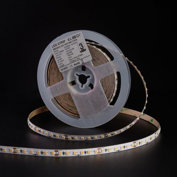 Светодиодная лента Kloodi KD2835-120-8.6W-2.7K-24V мощностью Wтемпература цвета — 2700K
