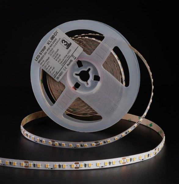 Світлодіодна стрічка Kloodi KD2835-120-8.6W-4K-24V потужністю Wтемпература кольору — 4000K. У наборі 5шт.