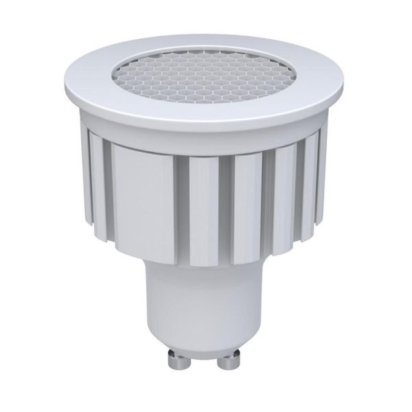 Лампа светодиодная  диммируемая Kloodi KDGU10-HC 5WCOB 3K 36D WH DIM мощностью 5W с цоколем GU10, температура цвета — 3000K