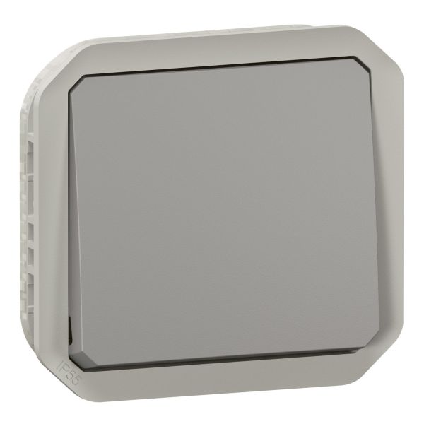 Переключатель проходной 1-клавишный Legrand 069511L PLEXO Перемикач 10А механізм, колір Сірий