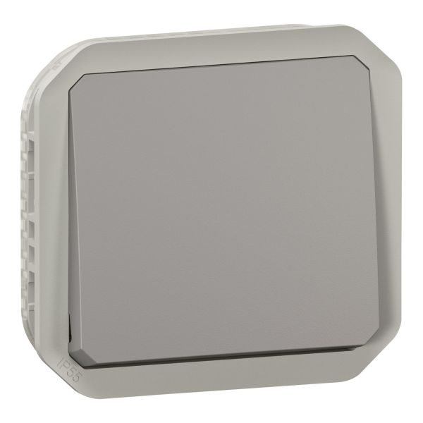 Выключатель без фиксации 1-клавишный Legrand 069540L PLEXO Вимикач кнопковий 10А з НВ контактом механізм, колір Сірий