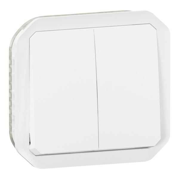 Переключатель проходной без фиксации Legrand 069625L PLEXO Перемикач/кнопка двоклавішний 10А механізм, колір Білий