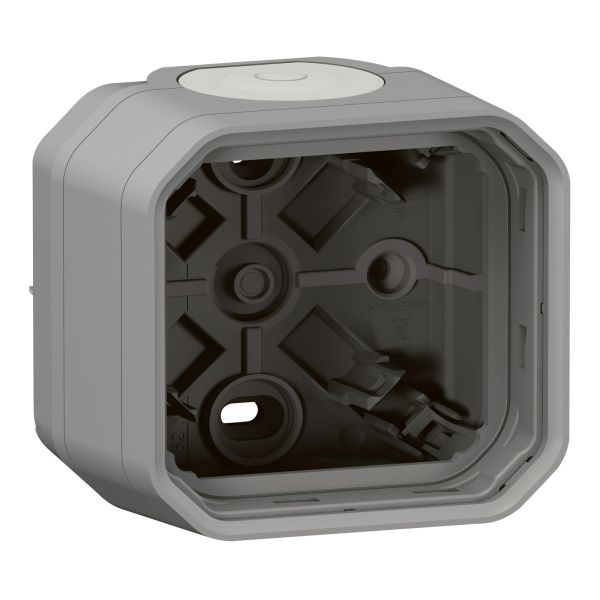 Коробка для наружного монтажа Legrand 069651L PLEXO Коробка накладна 1-постова, колір Сірий
