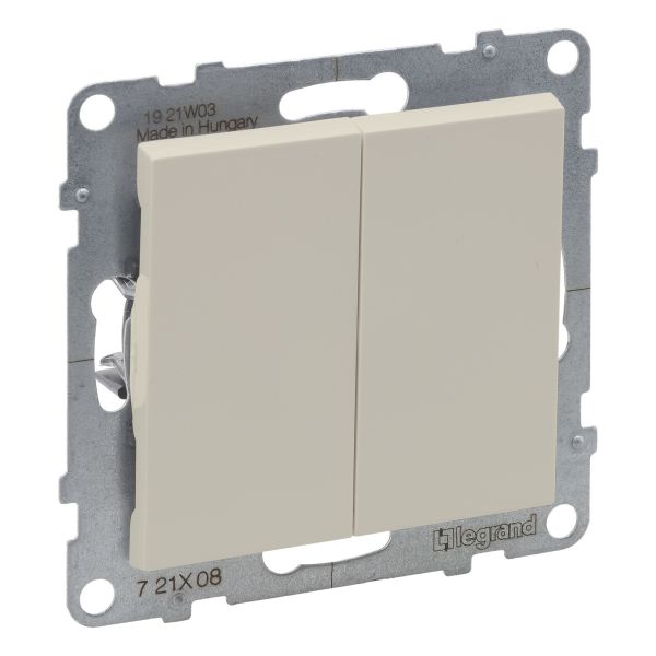 Перемикач прохідний 2-клавішний Legrand 721208 SUNO Перемикач двоклавішний 10А автоматичні клеми