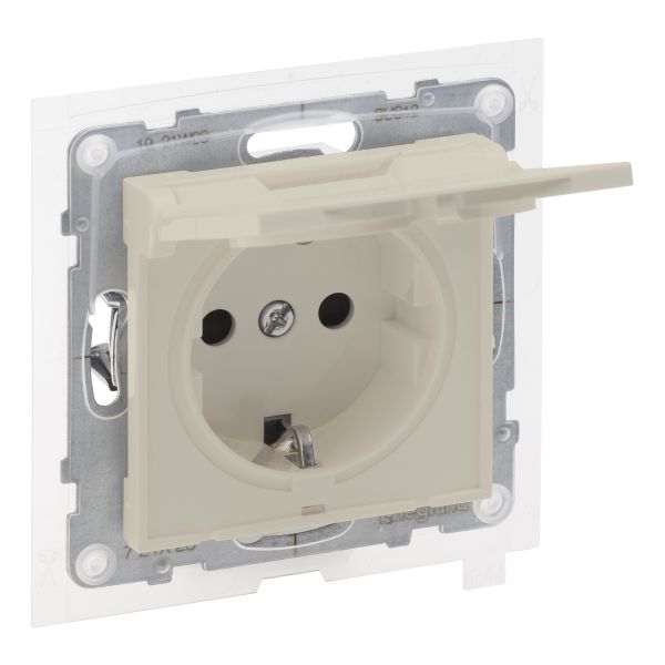 Розетка 220В Legrand 721223 SUNO Розетка силова з кришкою 2К+З IP44 16А, 250 В авт.клеми