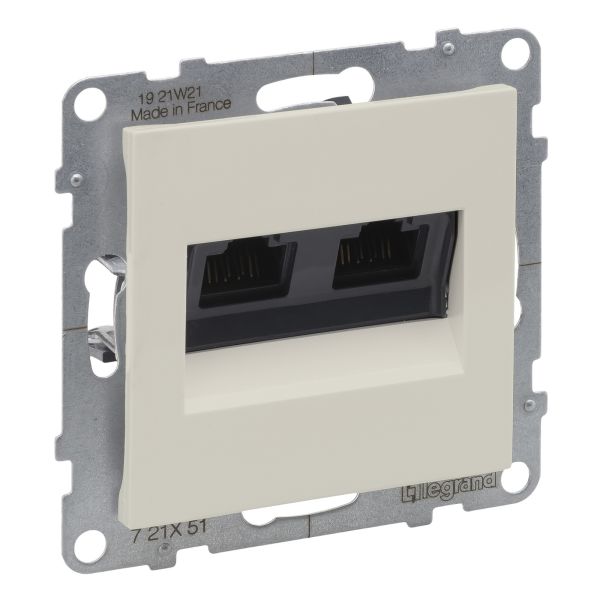 Розетка комп'ютерна Legrand 721251 SUNO Розетка інформаційна подвійна RJ45 CAT5E UTP, колір Слонова кістка