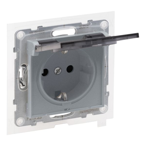 Розетка 220В Legrand 721323 SUNO Розетка силова з кришкою 2К+З IP44 16А, 250 В авт. клеми