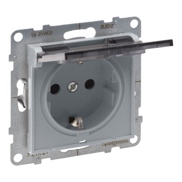 Розетка 220В Legrand 721327 SUNO Розетка силова 2К+З з кришкою 16А, 250 В автоматичні клеми
