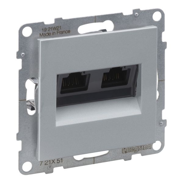 Розетка компьютерная Legrand 721351 SUNO Розетка інформаційна подвійна RJ45 CAT5E UTP, колір Алюміній