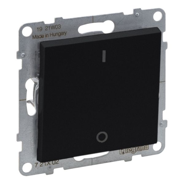 Выключатель двухполюсный Legrand 721402 SUNO Вимикач одноклавішний двополюсний 10А гвинтові клеми, колір Чорний