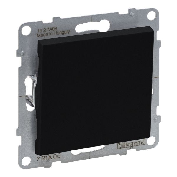 Переключатель проходной 1-клавишный Legrand 721406 SUNO Перемикач одноклавішний 10А автоматичні клеми, колір Чорний