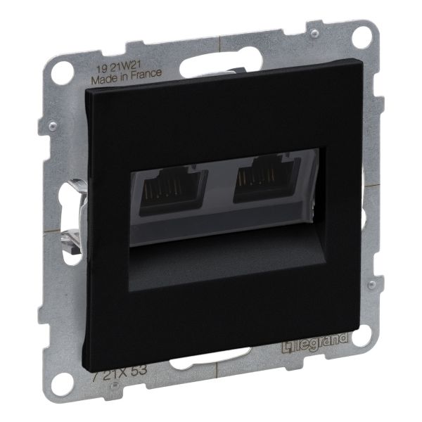 Розетка компьютерная Legrand 721453 SUNO Розетка інформаційна подвійна RJ45 CAT6 UTP, колір Чорний