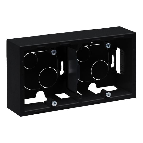 Коробка для наружного монтажа Legrand 721495 SUNO Коробка накладного монтажу 2 пости, колір Чорний