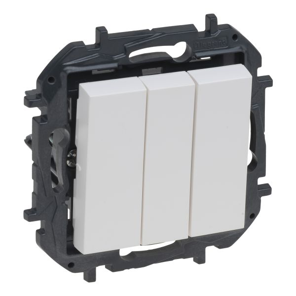Выключатель 3-клавишный Legrand 863103B NILOE STEP Вимикач триклавішний 20А гвинтові клеми