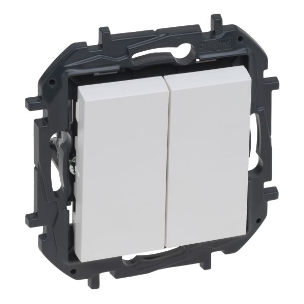 Выключатель 2-клавишный Legrand 863105B NILOE STEP Вимикач двоклавішний 10А автоматичні клеми