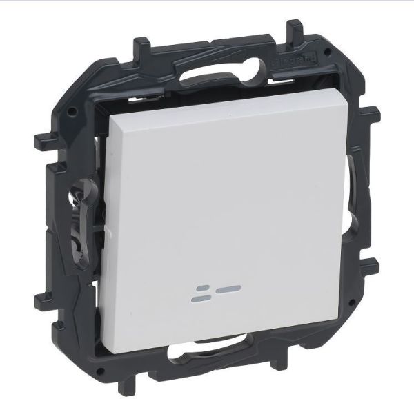 Выключатель 1-клавишный Legrand 863111B NILOE STEP Вимикач одноклавішний з підсвіткою 10А автоматичні клеми