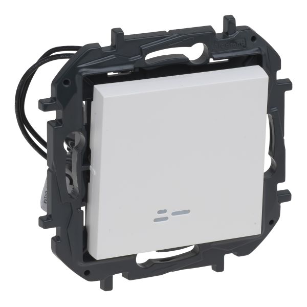 Переключатель проходной 1-клавишный Legrand 863116B NILOE STEP Перемикач одноклавішний з підсвіткою 10А автоматичні клеми