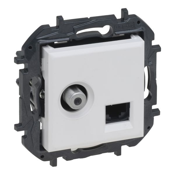 Розетка TV і RJ45 Legrand 863177B NILOE STEP Розетка комбінована TV тип F та RJ45 CAT6 UTP