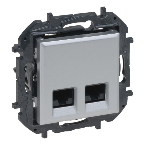 Розетка компьютерная Legrand 863360B NILOE STEP Розетка інформаційна 2XRJ45 CAT5e UTP, колір Алюміній