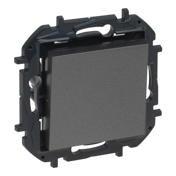 Выключатель без фиксации 1-клавишный Legrand 863409B NILOE STEP Вимикач кнопковий одноклавішний 6А автоматичні клеми