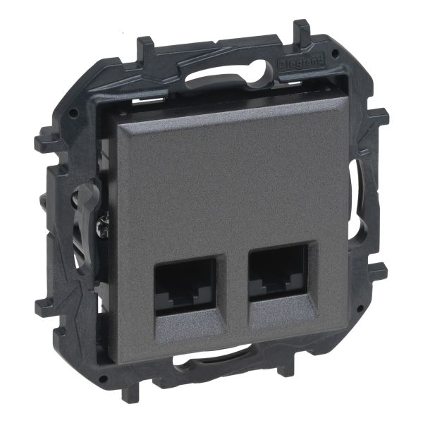 Розетка компьютерная Legrand 863460B NILOE STEP Розетка інформаційна 2XRJ45 CAT5e UTP, колір Сталь