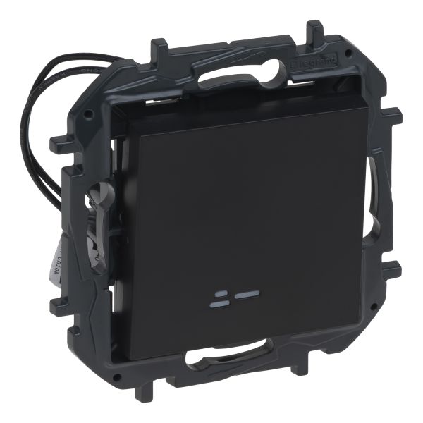 Переключатель проходной 1-клавишный Legrand 863516B NILOE STEP Перемикач одноклавішний з підсвіткою 10А автоматичні клеми