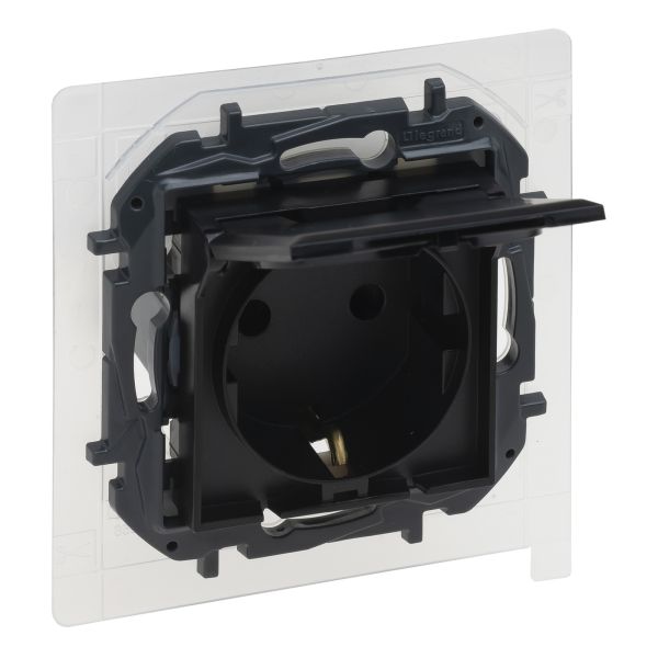 Розетка 220В Legrand 863523B NILOE STEP Розетка силова з кришкою 2К+З IP44 16А, 250 В автоматичні клеми