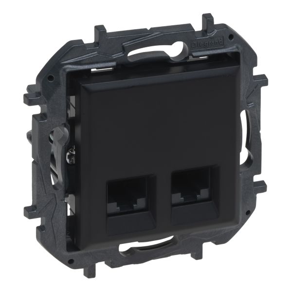 Розетка компьютерная Legrand 863560B NILOE STEP Розетка інформаційна 2XRJ45 CAT5e UTP, колір Чорний