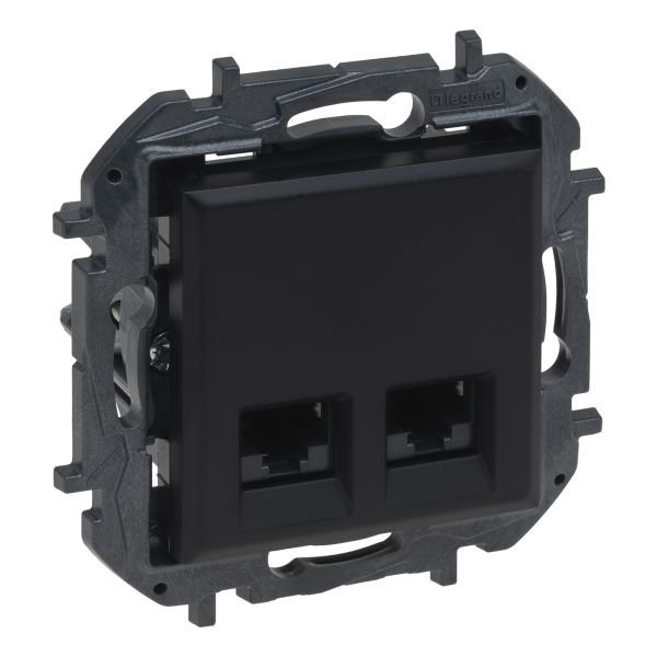 Розетка компьютерная Legrand 863562B NILOE STEP Розетка інформаційна 2XRJ45 CAT6 FTP, колір Чорний