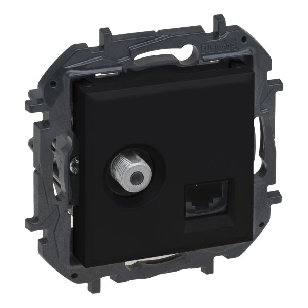 Розетка TV і RJ45 Legrand 863577B NILOE STEP Розетка комбінована TV тип F та RJ45 CAT6 UTP