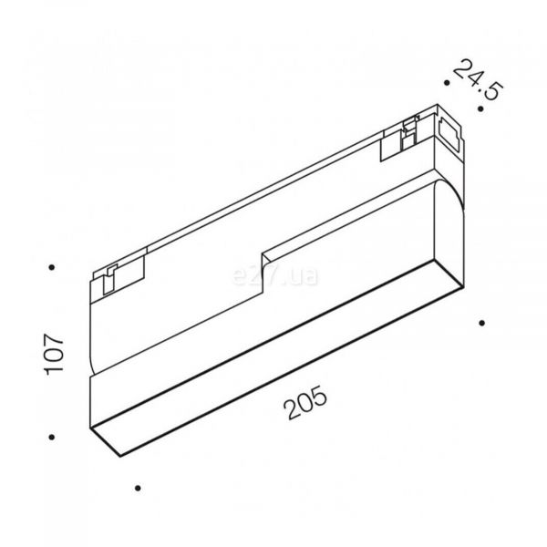 Размеры товара LTX 06.2053.6.940D.BK In_Line Linea B 205 DIM, габариты