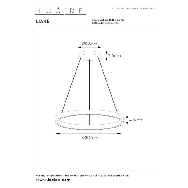 Фотографія товару Lucide 46404/80/97 Liane