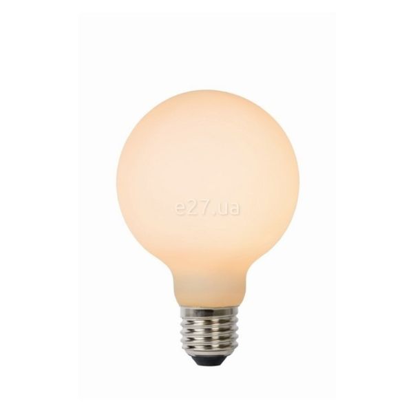 Лампа світлодіодна  сумісна з димером Lucide 49066/08/61 потужністю 8W з серії Step dim bulb. Типорозмір — G80 з цоколем E27, температура кольору — 2700K